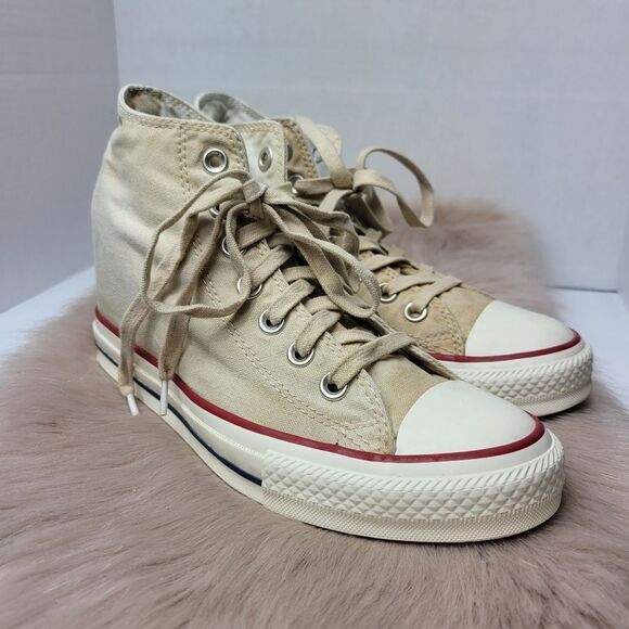 Converse Chuck Taylor All Star Lux Mid Hidden Wedge Sneaker Shoes Size8